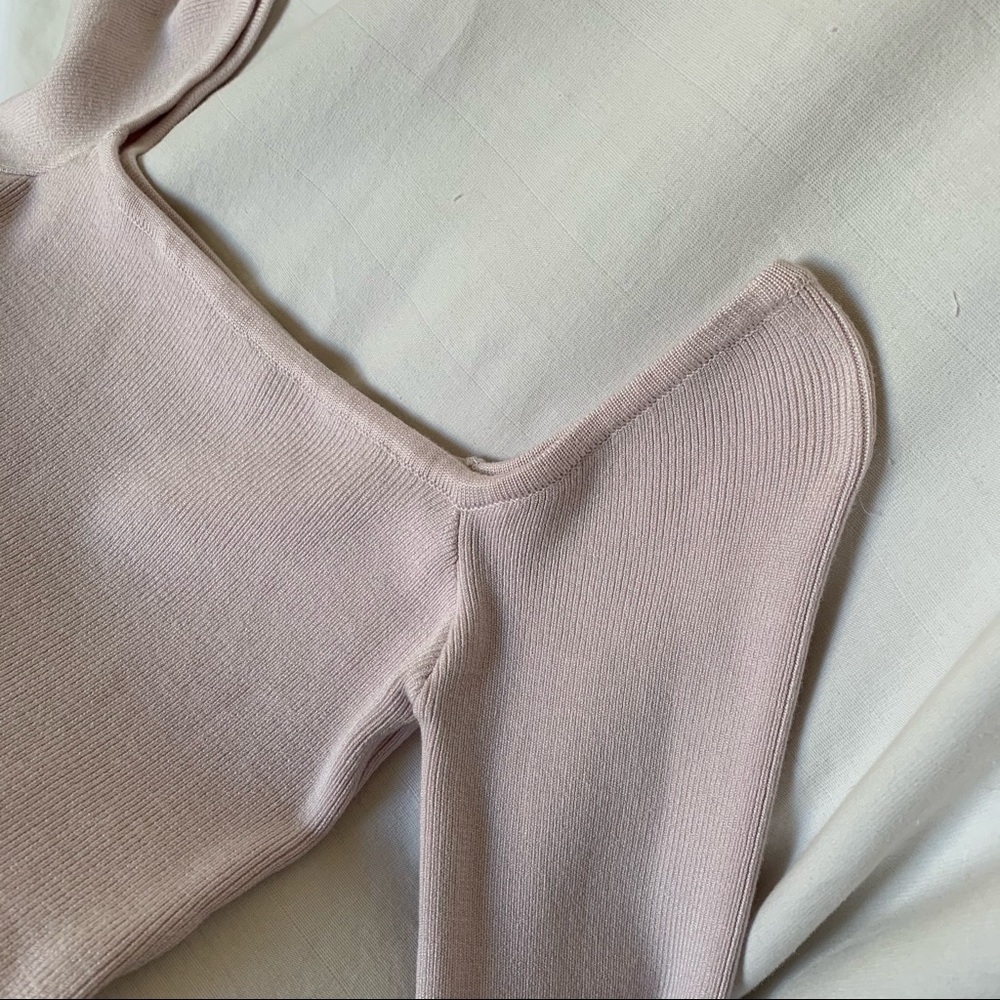 Lilac Square Neck Cropped Sweater